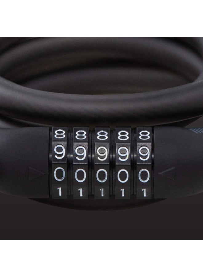 5-Digit Combination Cable Lock for Bikes and Scooters, Black, Large - Image 2